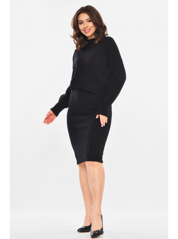 Костюм женский кашемировый черного цвета 213739C