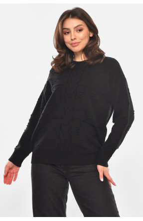 Свитер женский однотонный черного цвета 213750C