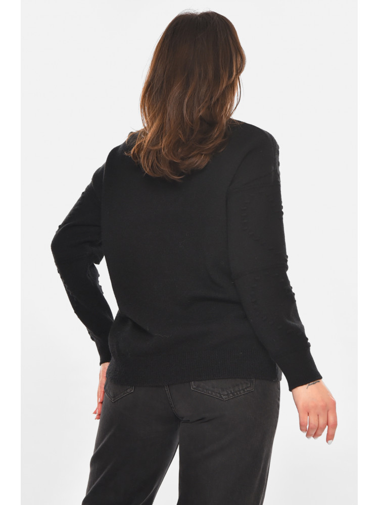 Свитер женский однотонный черного цвета 213750C