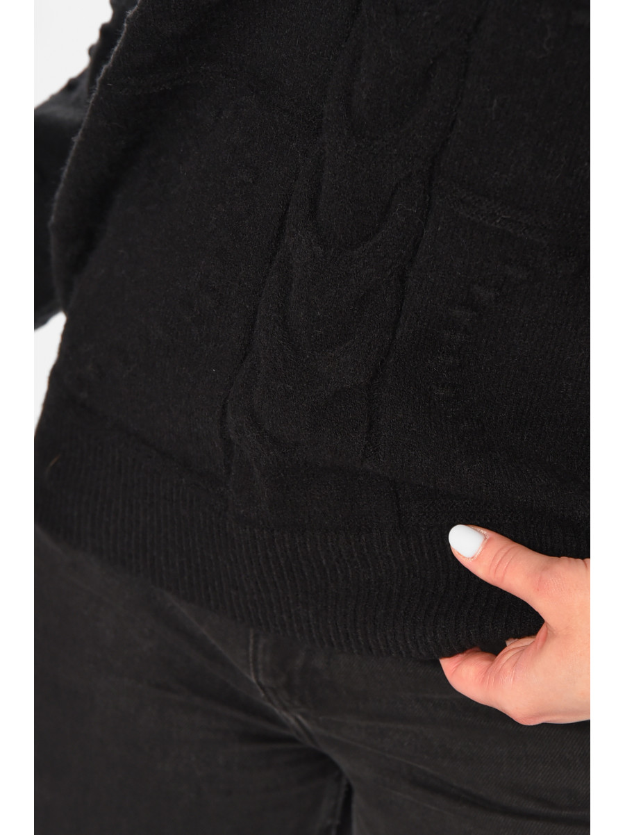 Свитер женский однотонный черного цвета 213750C
