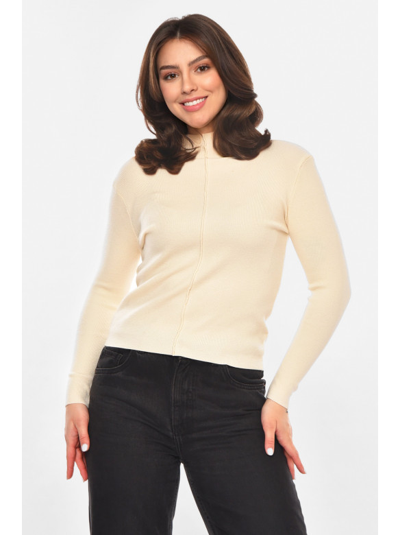 Кофта женская однотонная молочного цвета 213758C