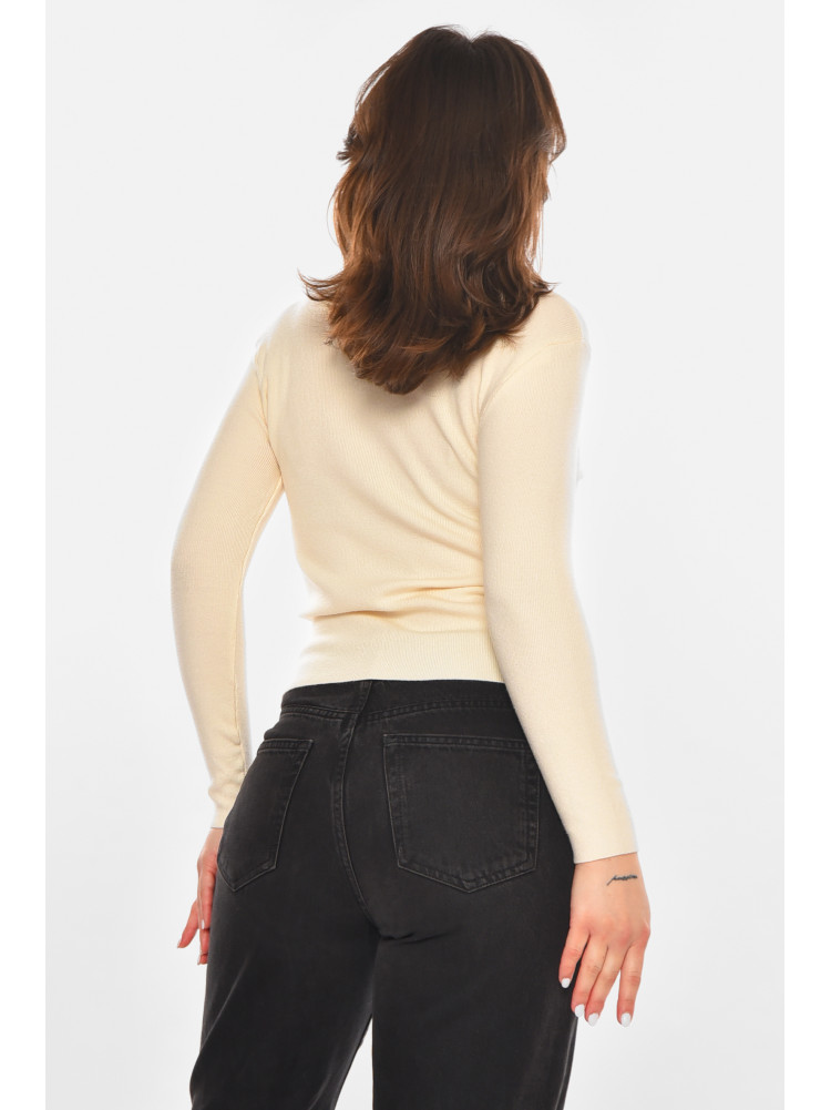 Кофта женская однотонная молочного цвета 213758C