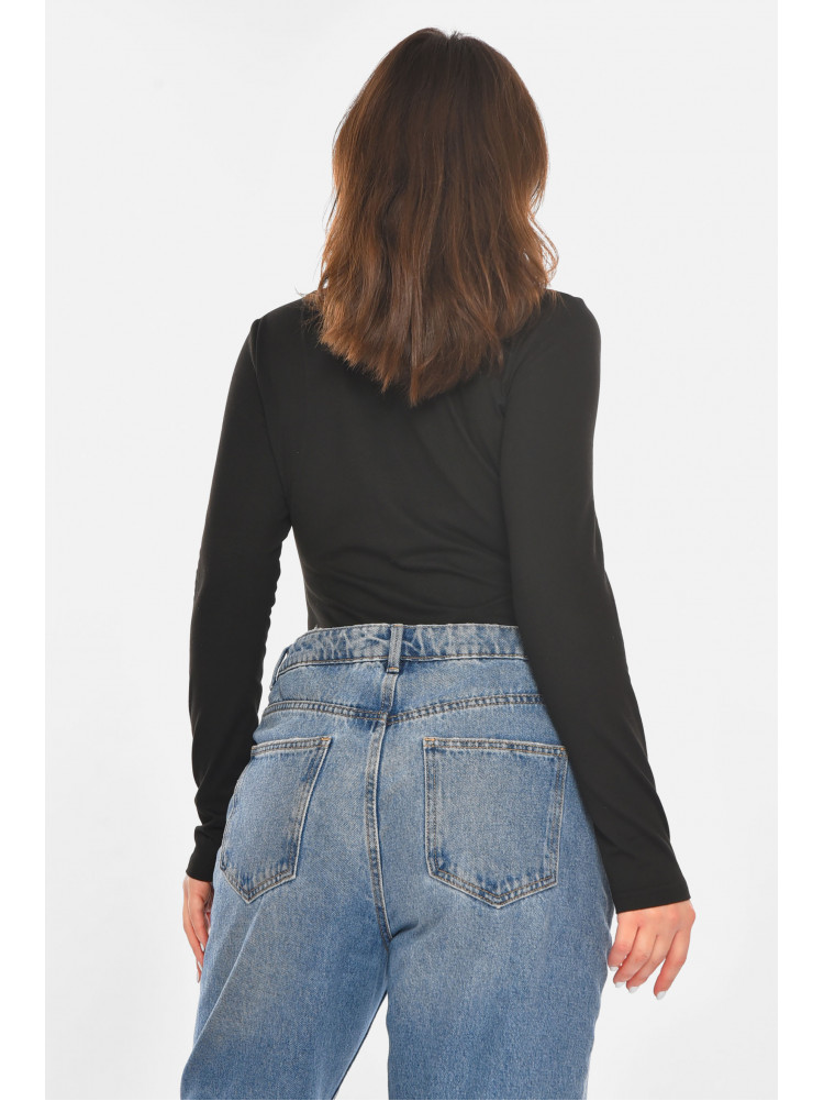 Боді жіноче однотонне чорного кольору 213759C