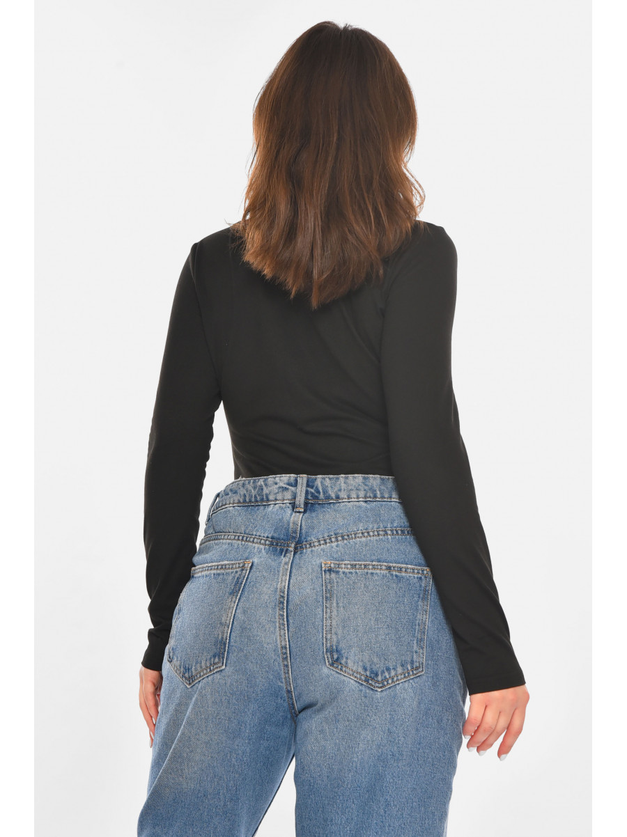 Боді жіноче однотонне чорного кольору 213759C