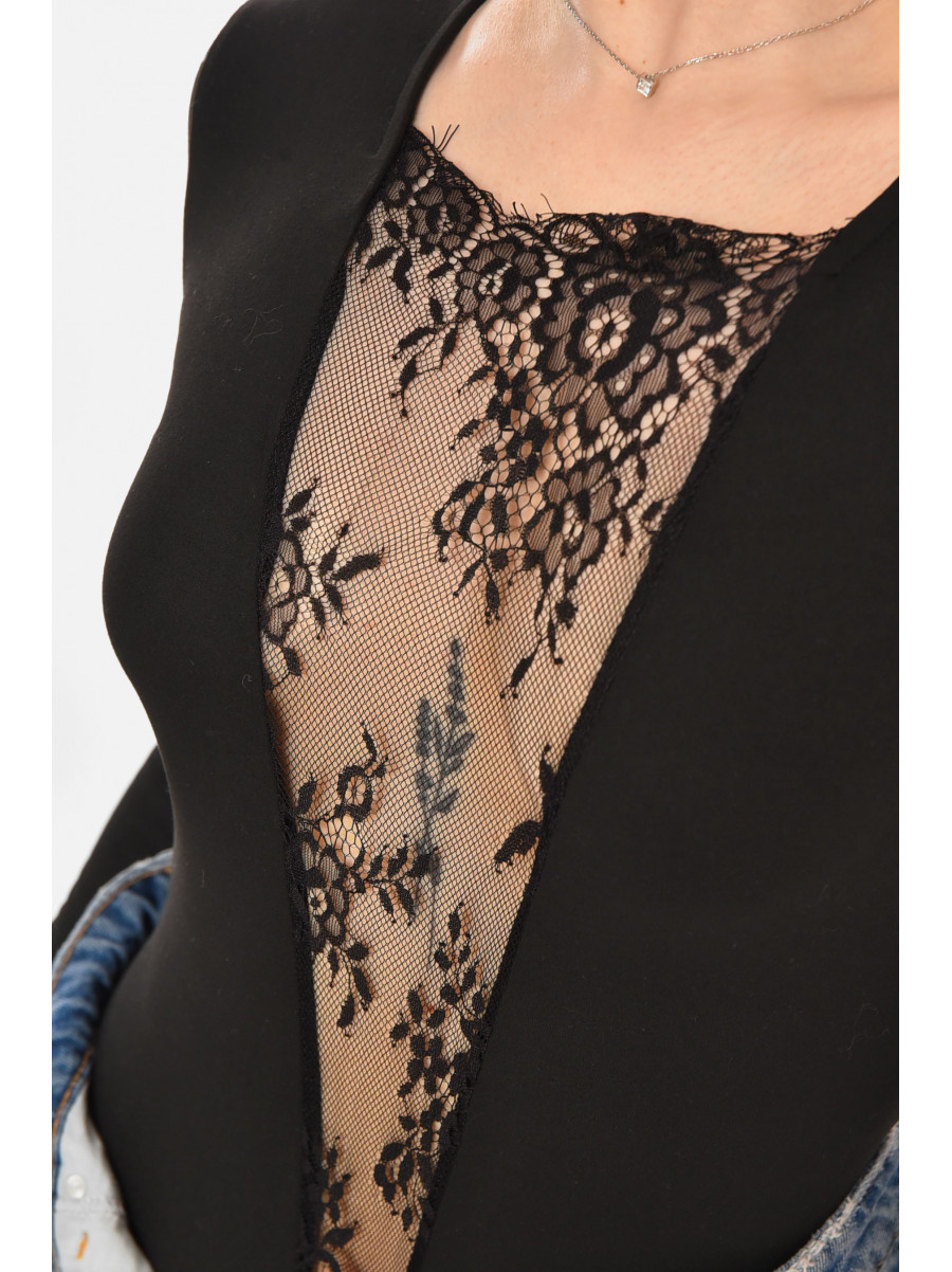 Боді жіноче однотонне чорного кольору 213759C