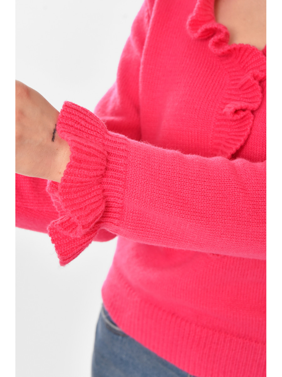 Кофта женская однотонная розового цвета 213765C