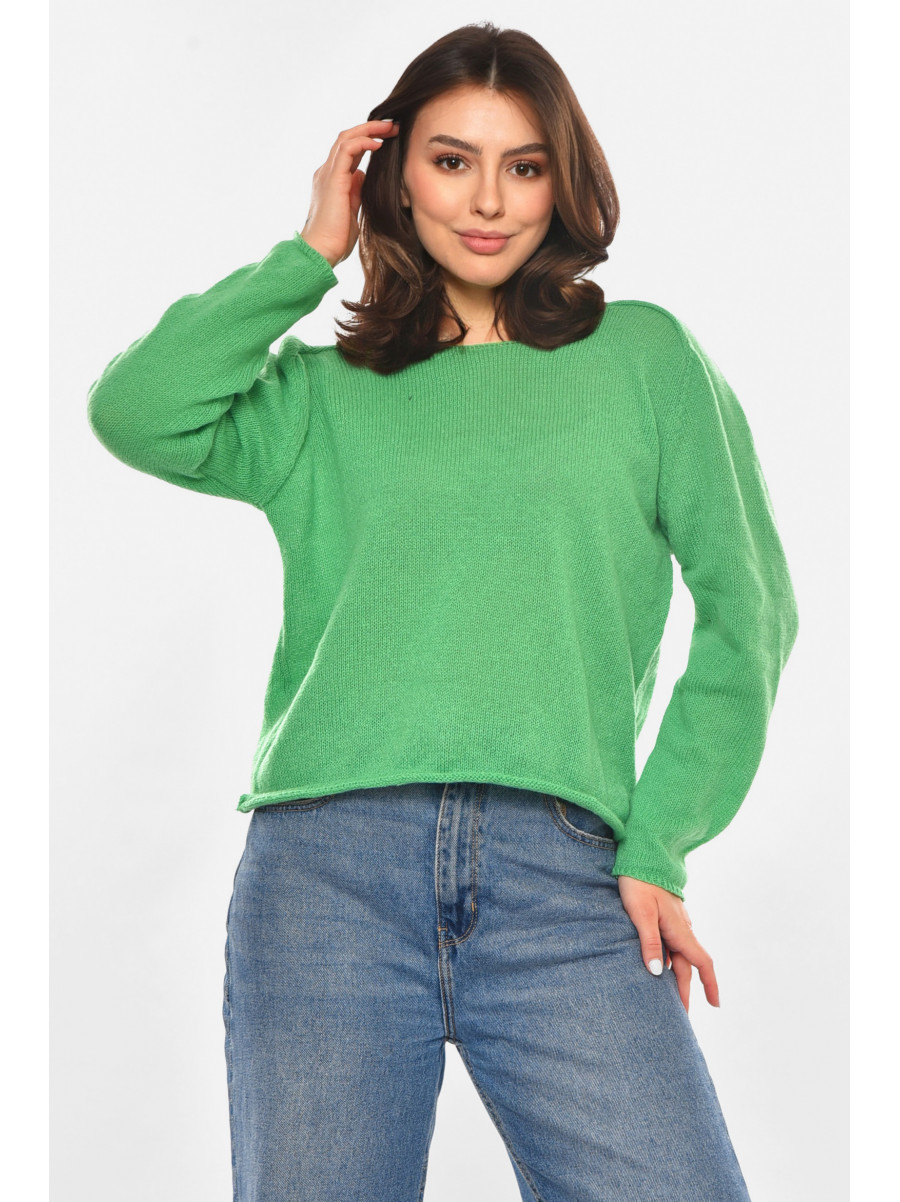 Кофта женская однотонная зеленого цвета 213766C