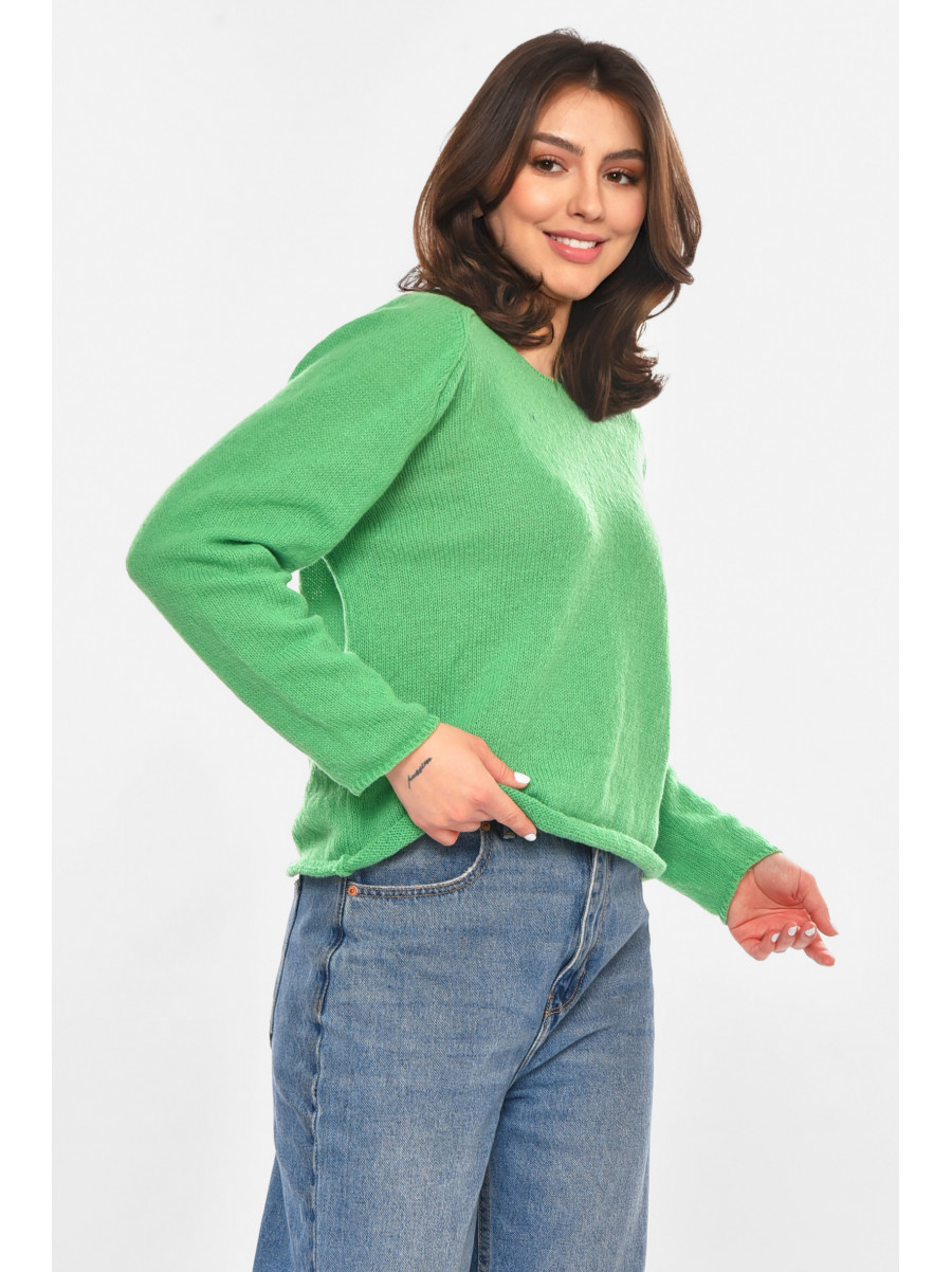 Кофта женская однотонная зеленого цвета 213766C