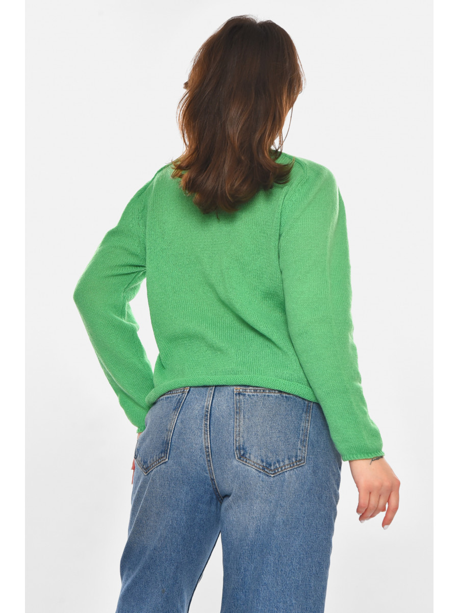 Кофта женская однотонная зеленого цвета 213766C