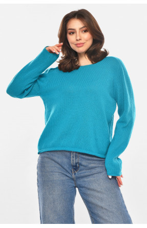 Кофта женская однотонная бирюзового цвета 213768C