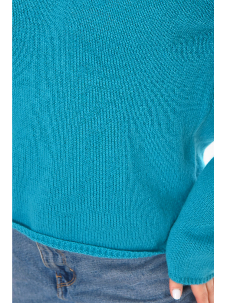 Кофта женская однотонная бирюзового цвета 213768C