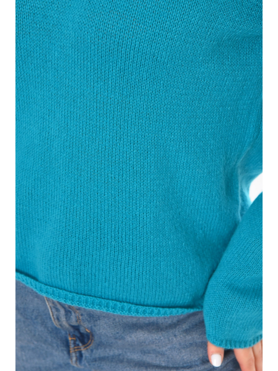 Кофта женская однотонная бирюзового цвета 213768C