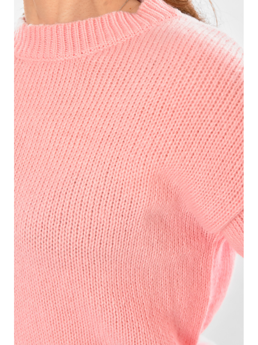 Свитер женский однотонный розового цвета 213769C