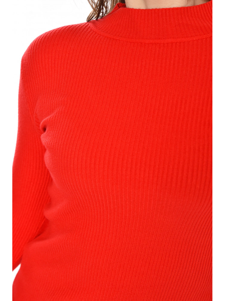 Кофта женская однотонная красного цвета 213772C