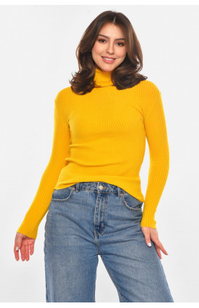 Гольф женский однотонный горчичного цвета 213775C