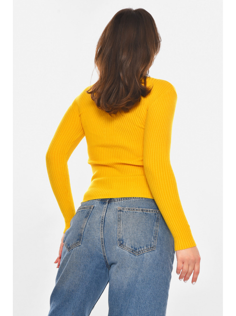 Гольф женский однотонный горчичного цвета 213775C