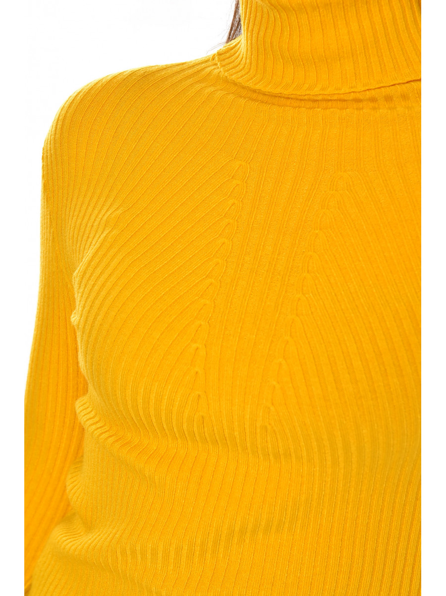 Гольф женский однотонный горчичного цвета 213775C