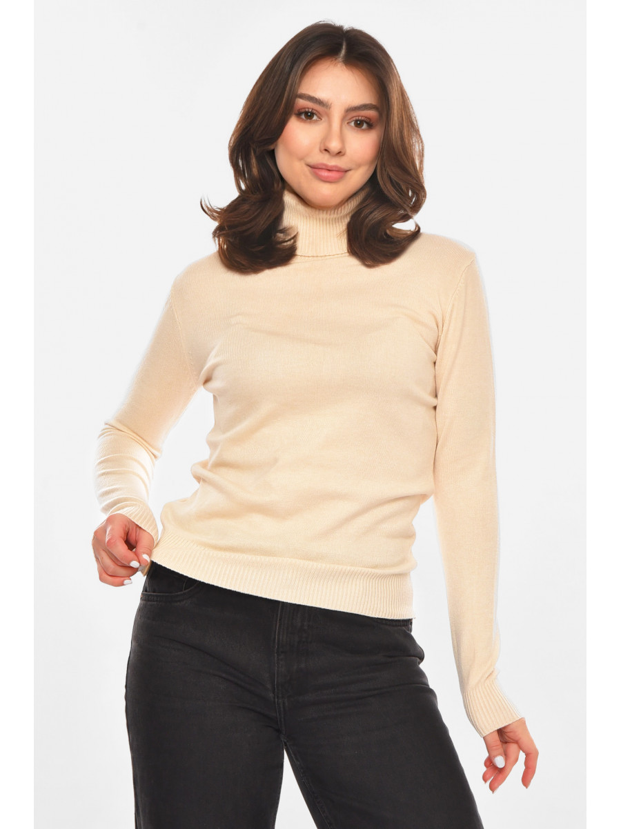 Кофта женская однотонная бежевого цвета 213780C