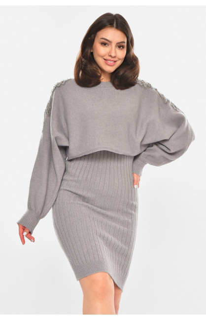 Костюм женский серого цвета 213784C