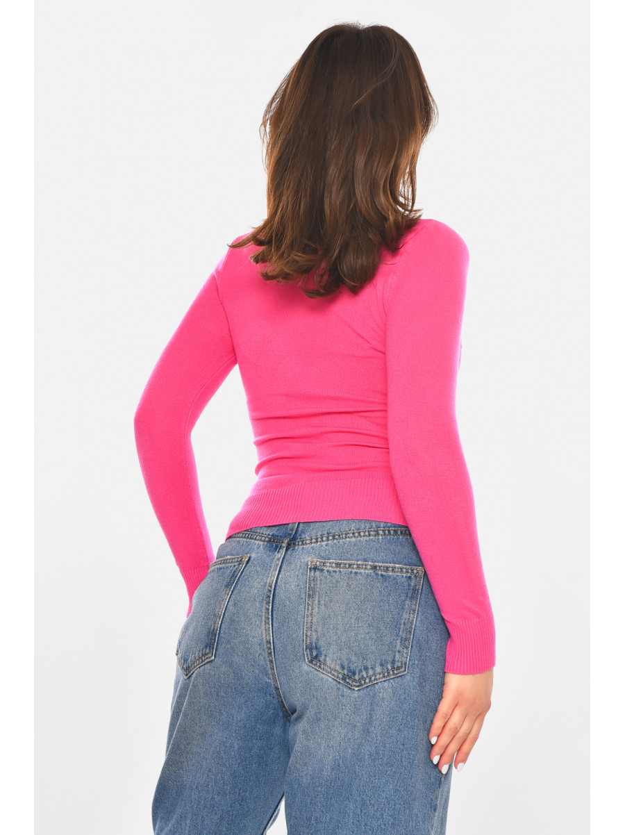 Кофта женская однотонная розового цвета 213787C