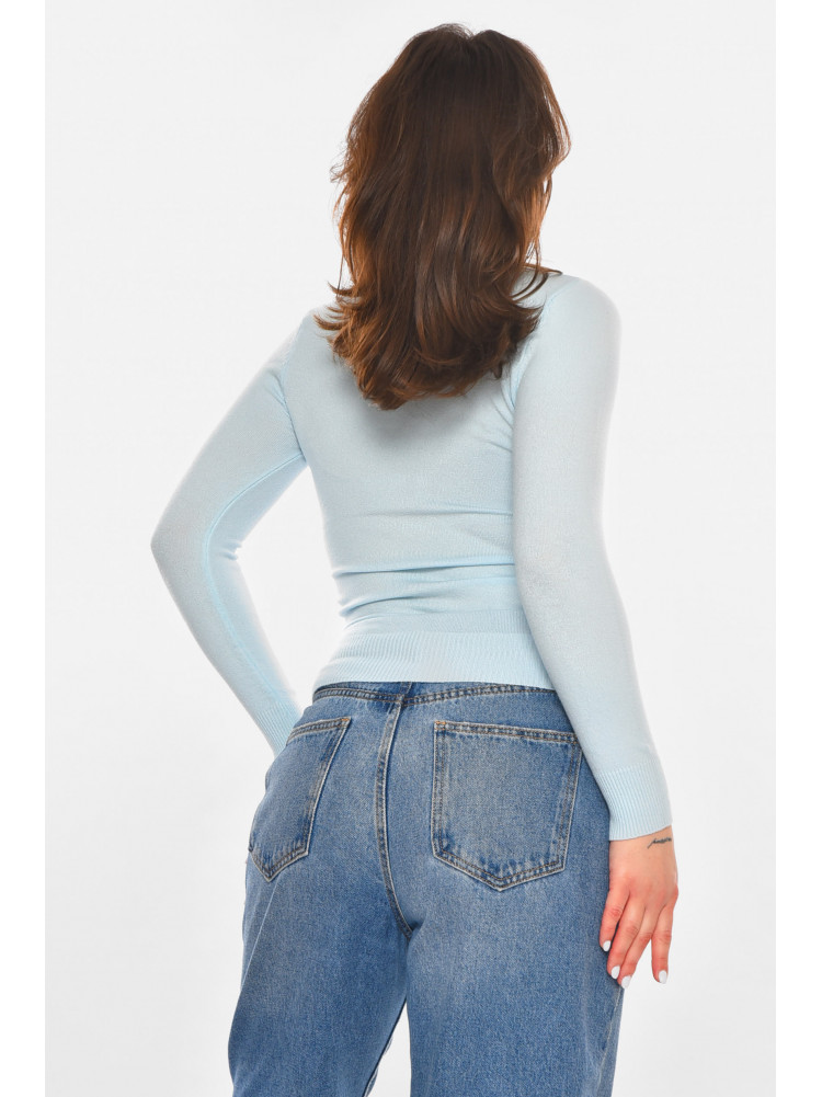 Кофта женская однотонная голубого цвета 213789C