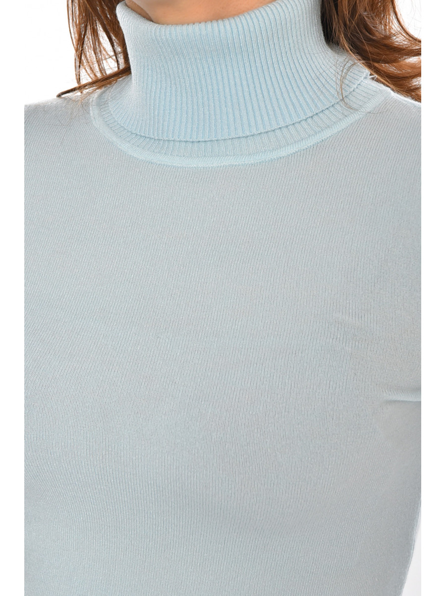 Кофта женская однотонная голубого цвета 213789C