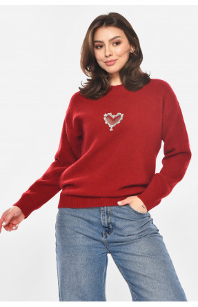 Кофта женская однотонная бордового цвета 213790C
