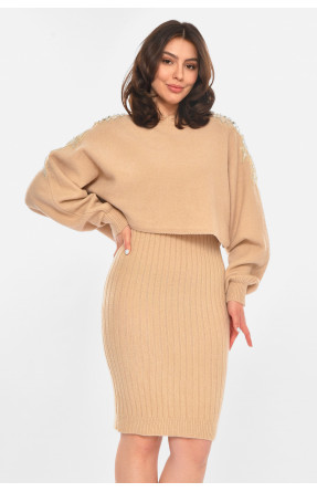 Костюм женский бежевого  цвета 213791C