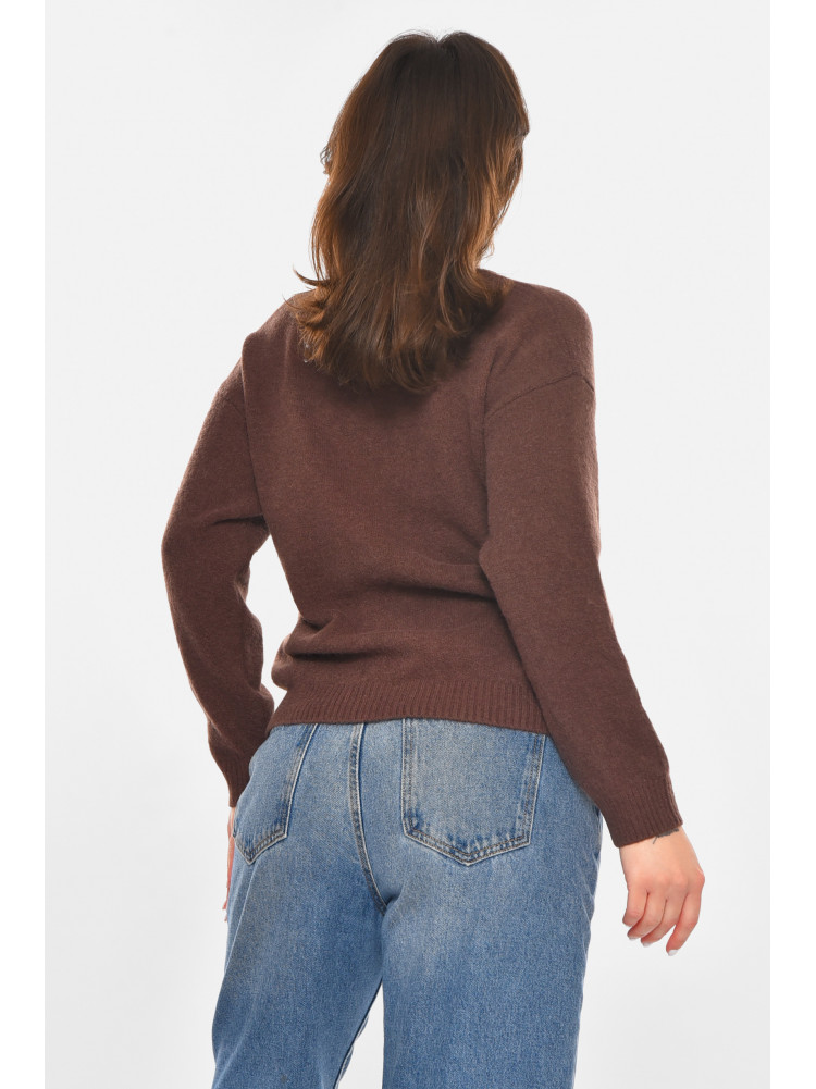Кофта женская однотонная шоколадного цвета 213792C