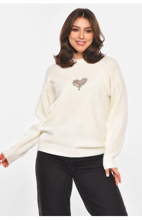 Кофта женская однотонная белого цвета 213793C