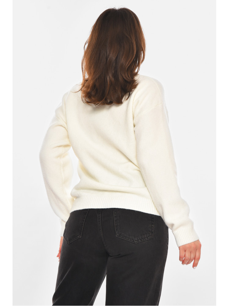 Кофта женская однотонная белого цвета 213793C