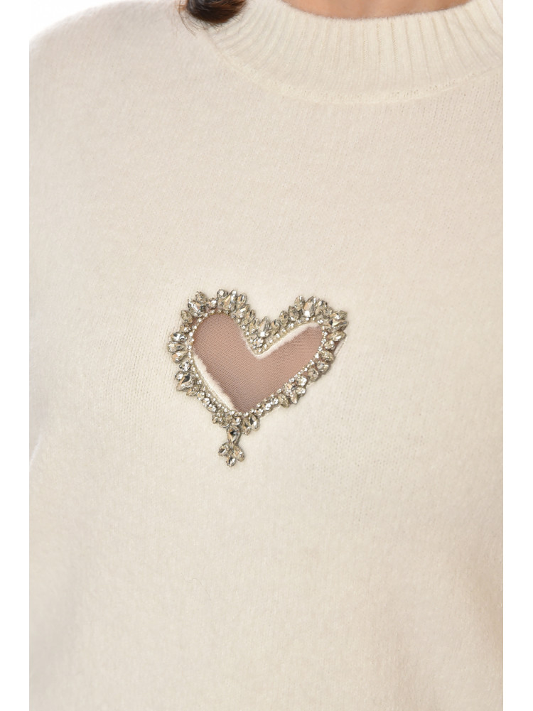 Кофта женская однотонная белого цвета 213793C