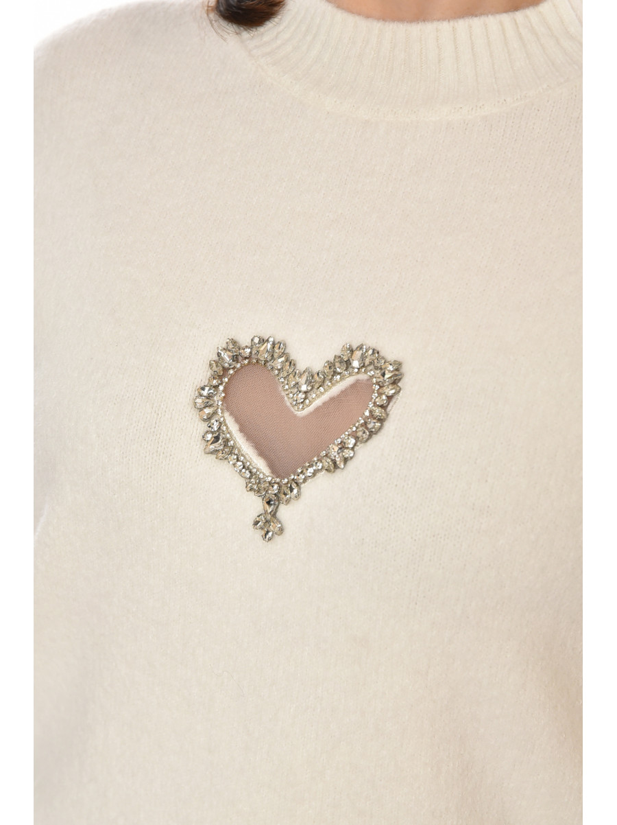 Кофта женская однотонная белого цвета 213793C