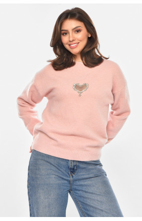 Кофта женская однотонная пудрового цвета 213794C