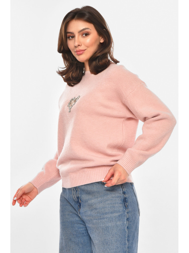 Кофта женская однотонная пудрового цвета 213794C