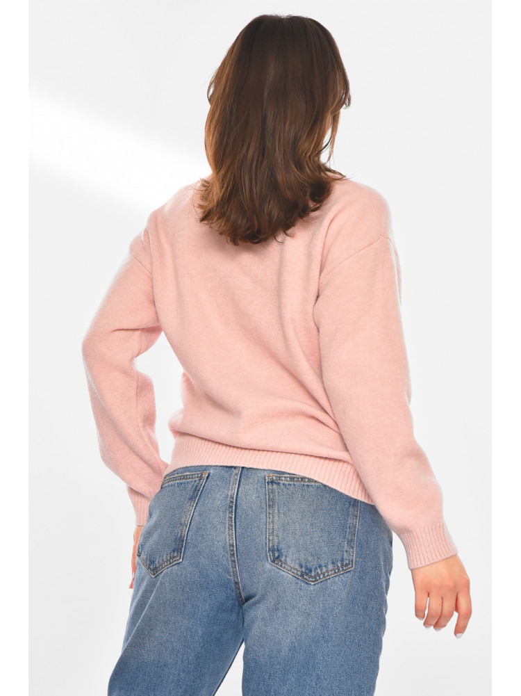 Кофта женская однотонная пудрового цвета 213794C