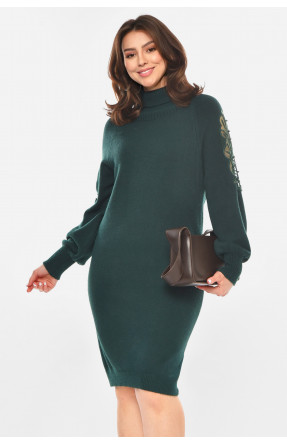 Платье женское однотонное зеленого цвета 213796C