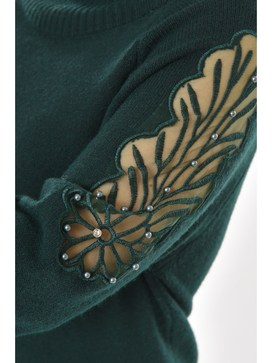 Платье женское однотонное зеленого цвета 213796C