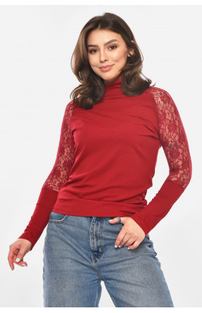 Кофта женская однотонная бордового цвета 213808C