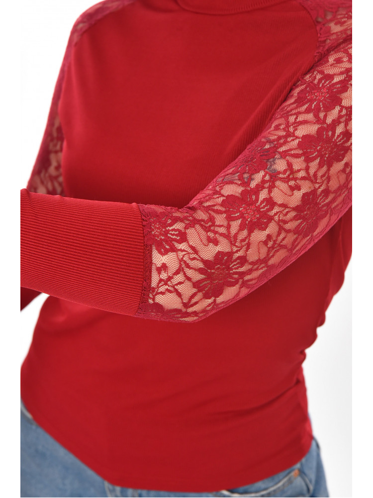 Кофта женская однотонная бордового цвета 213808C