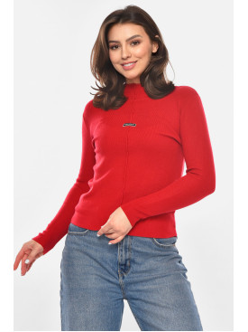 Кофта женская красного цвета с принтом 213809C