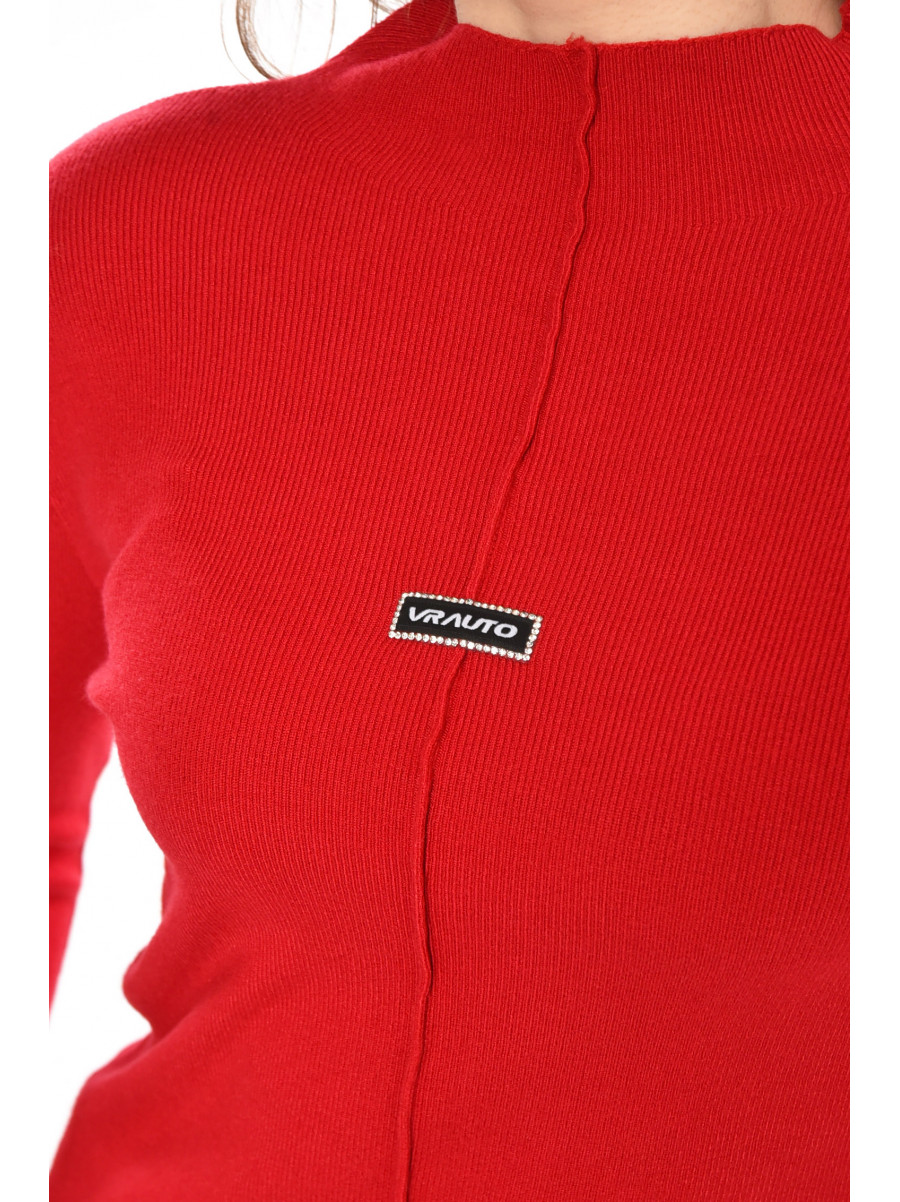 Кофта женская красного цвета с принтом 213809C