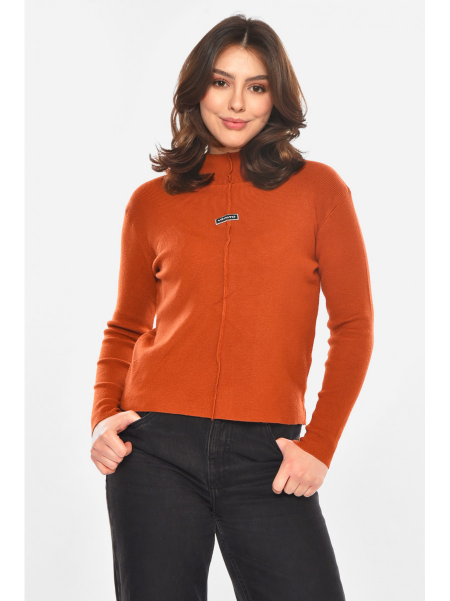 Кофта женская коричневого цвета с принтом 213811C