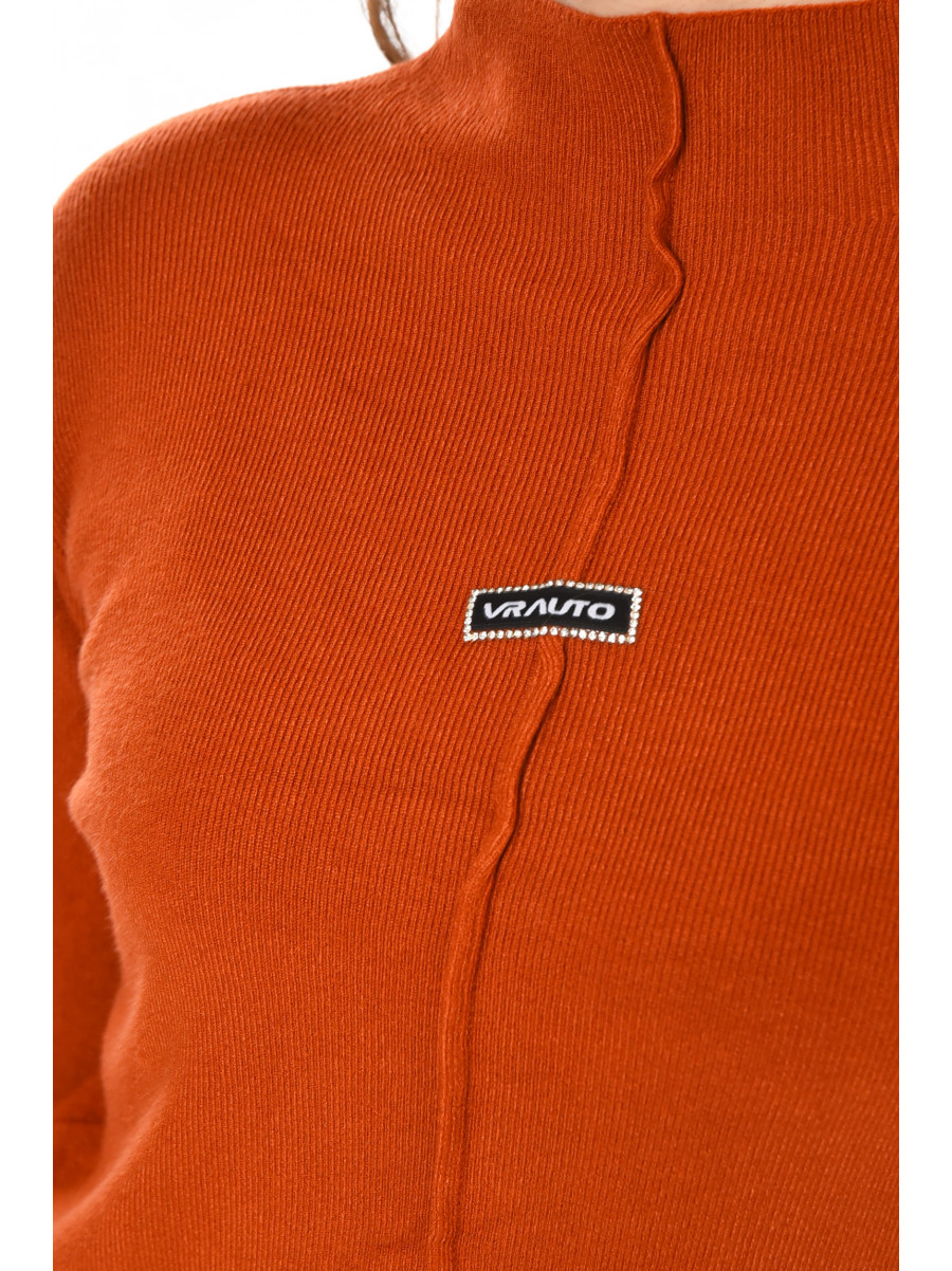 Кофта женская коричневого цвета с принтом 213811C