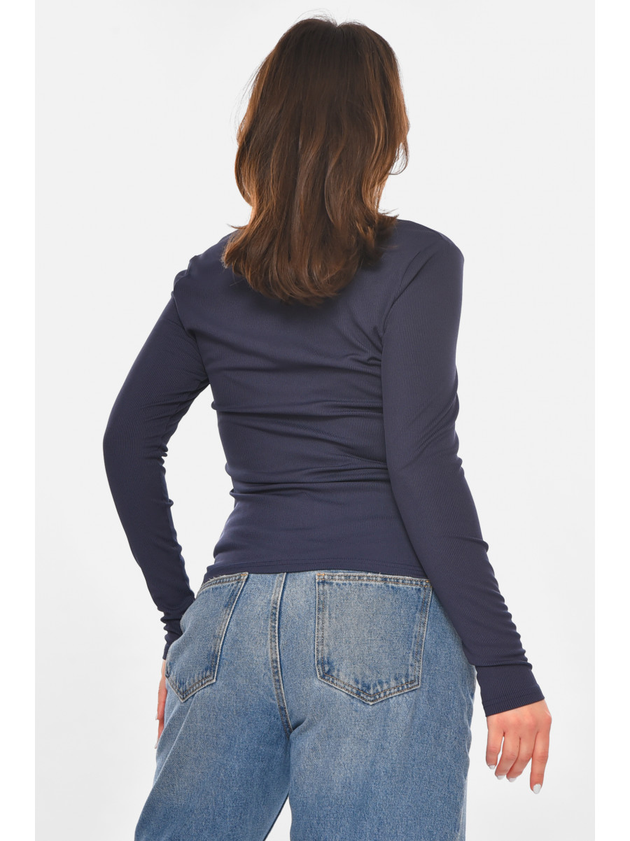 Кофта женская однотонная тёмно-синего цвета 213812C