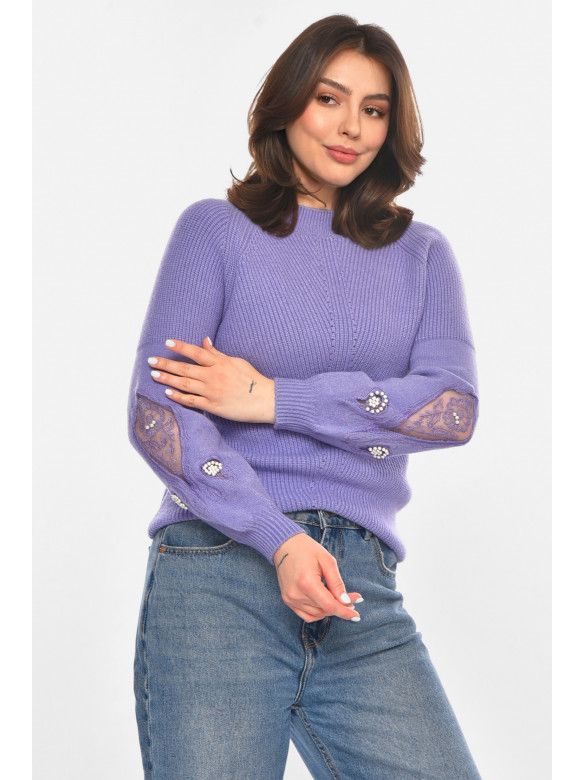 Кофта женская однотонная сиреневого цвета 213813C