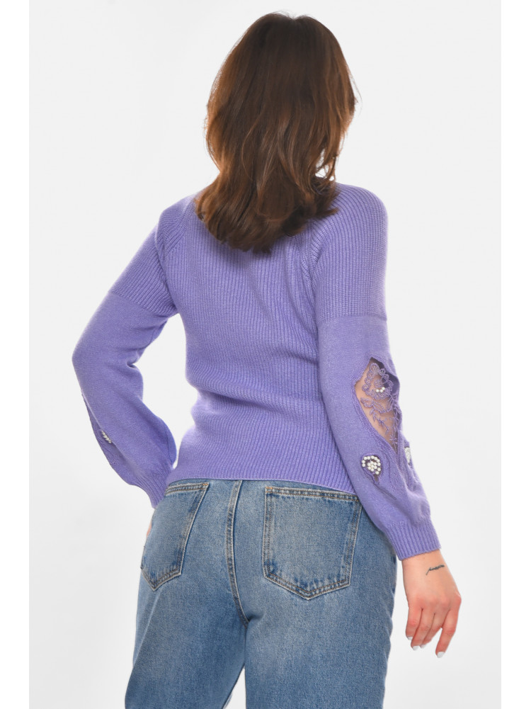 Кофта женская однотонная сиреневого цвета 213813C