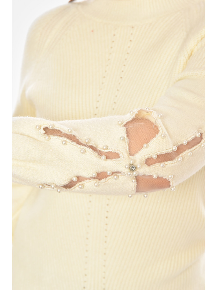 Кофта женская однотонная молочного цвета 213814C