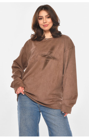 Кофта женская коричневого цвета с принтом 213815C