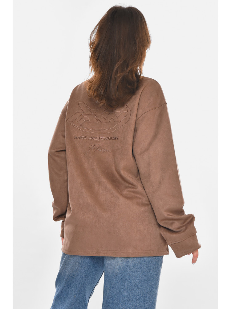 Кофта женская коричневого цвета с принтом 213815C